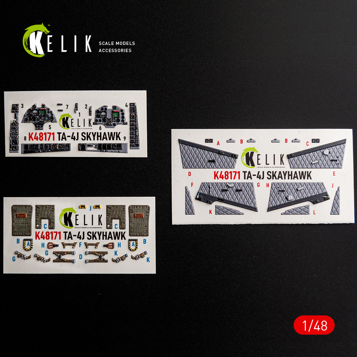 KELIK K48171 TA-4J SKYHAWK - interior 3D decals for Hasegawa kit 1/48 – immagine 2