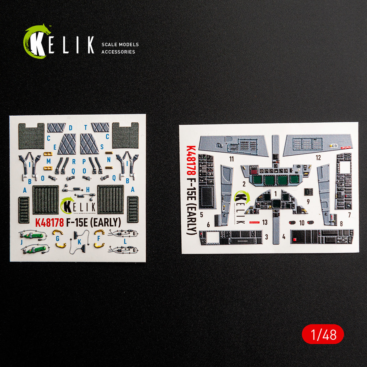 KELIK K48178 F-15E (Early) - interior 3D decals for Hasegawa kit 1/48 – Bild 2