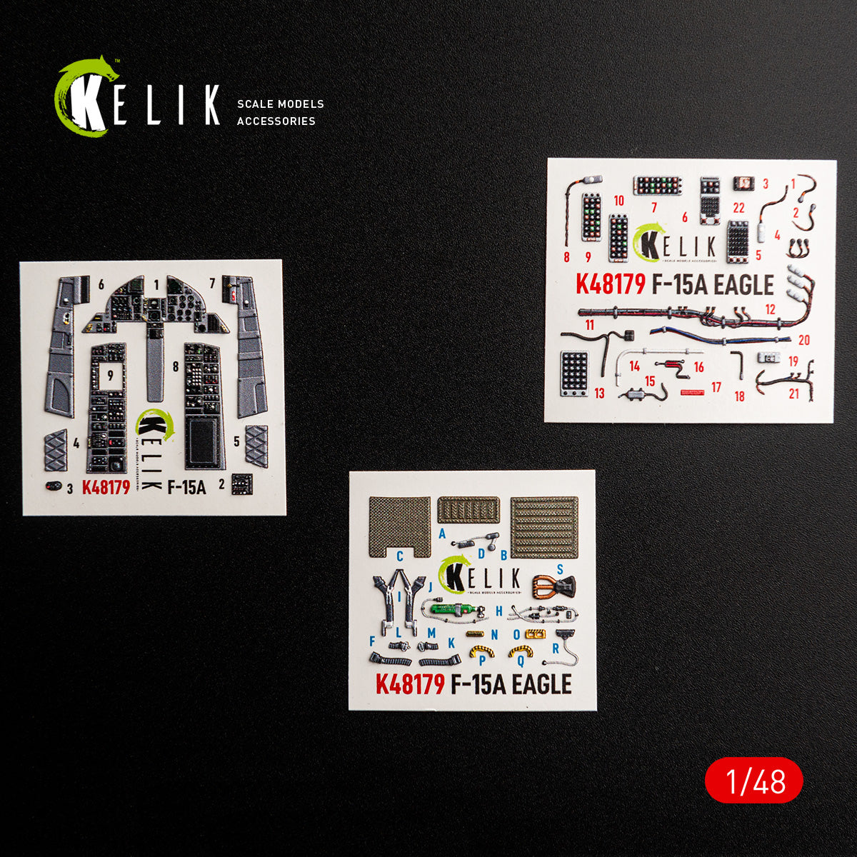 KELIK K48179 F-15A - interior 3D decals for Hasegawa kit 1/48 – immagine 2