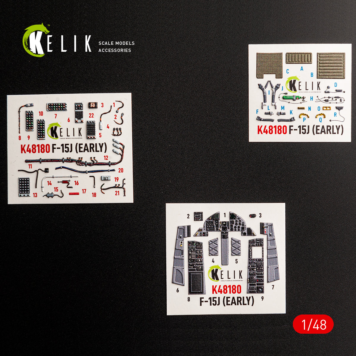 KELIK K48180 F-151 (Early) - interior 3D decals for Hasegawa kit 1/48 – zdjęcie 2