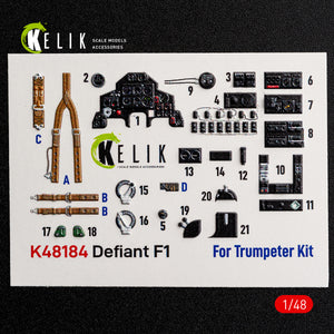 KELIK K48184 Defiant Fi - interior 3D decals for Trumpeter kit 1/48 – Bild 7