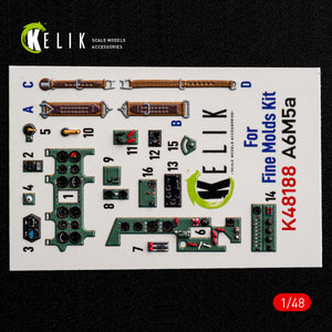 KELIK K48188 A6M5a - interior 3D decals for Fine Molds kit 1/48 – Bild 2