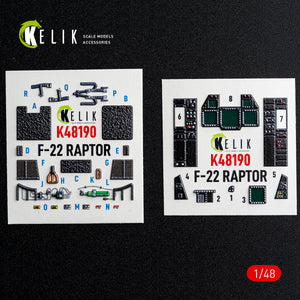 KELIK K48190 F-22 Raptor - interior 3D decals for Hasegawa kit 1/48 – Bild 2