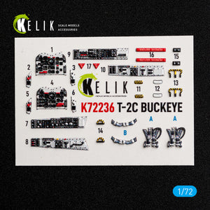 KELIK K72236 T-2C BUCKEYE - interior 3D decals for Wolfpack kit 1/72 – zdjęcie 2