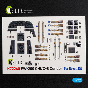 KELIK K72240 FW-200 C-5/C-8 - interior 30 decals for Revell kit 1/72 – Bild 2