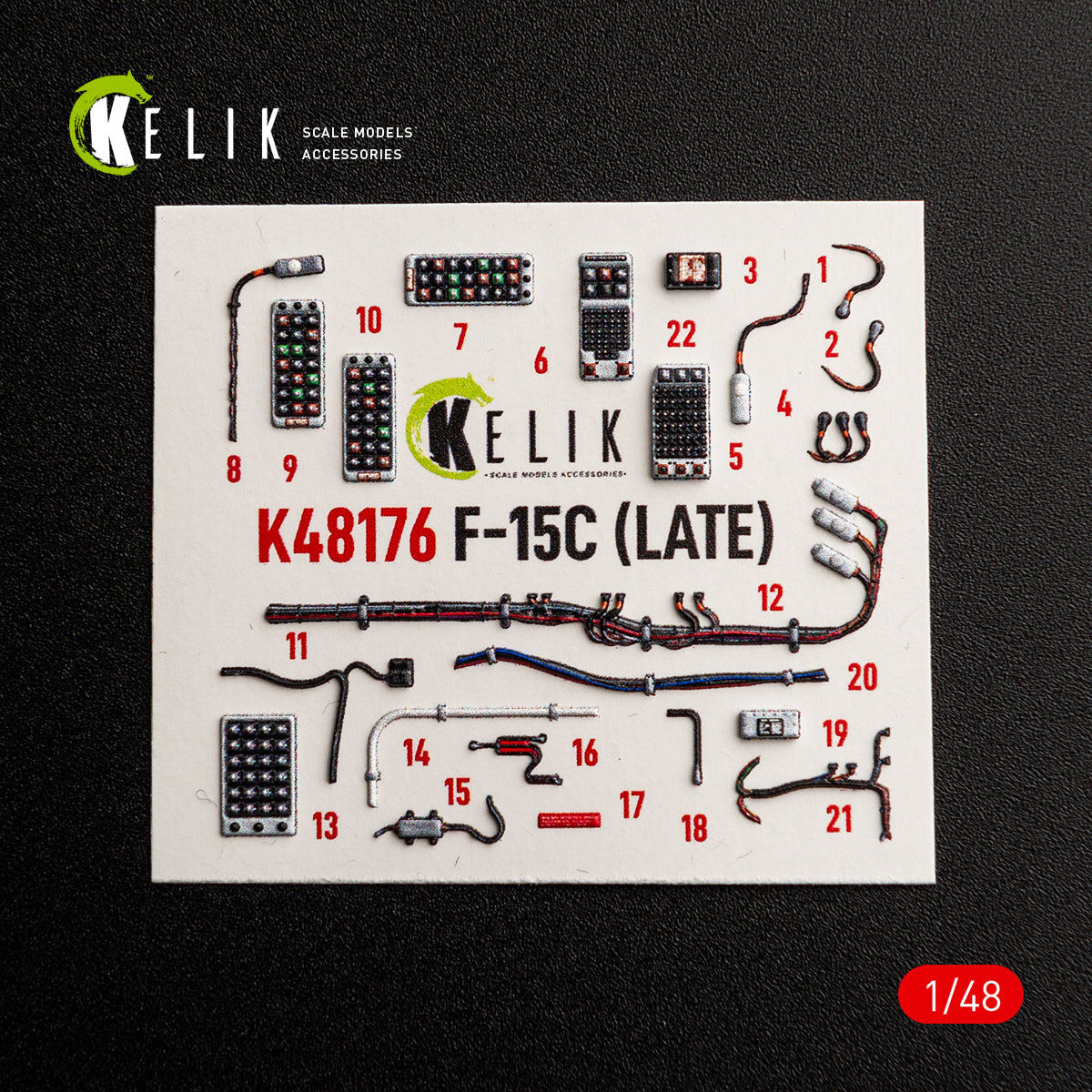 KELIK K48176 F-15C (Late) - interior 3D decals for Hasegawa kit 1/48 – zdjęcie 5