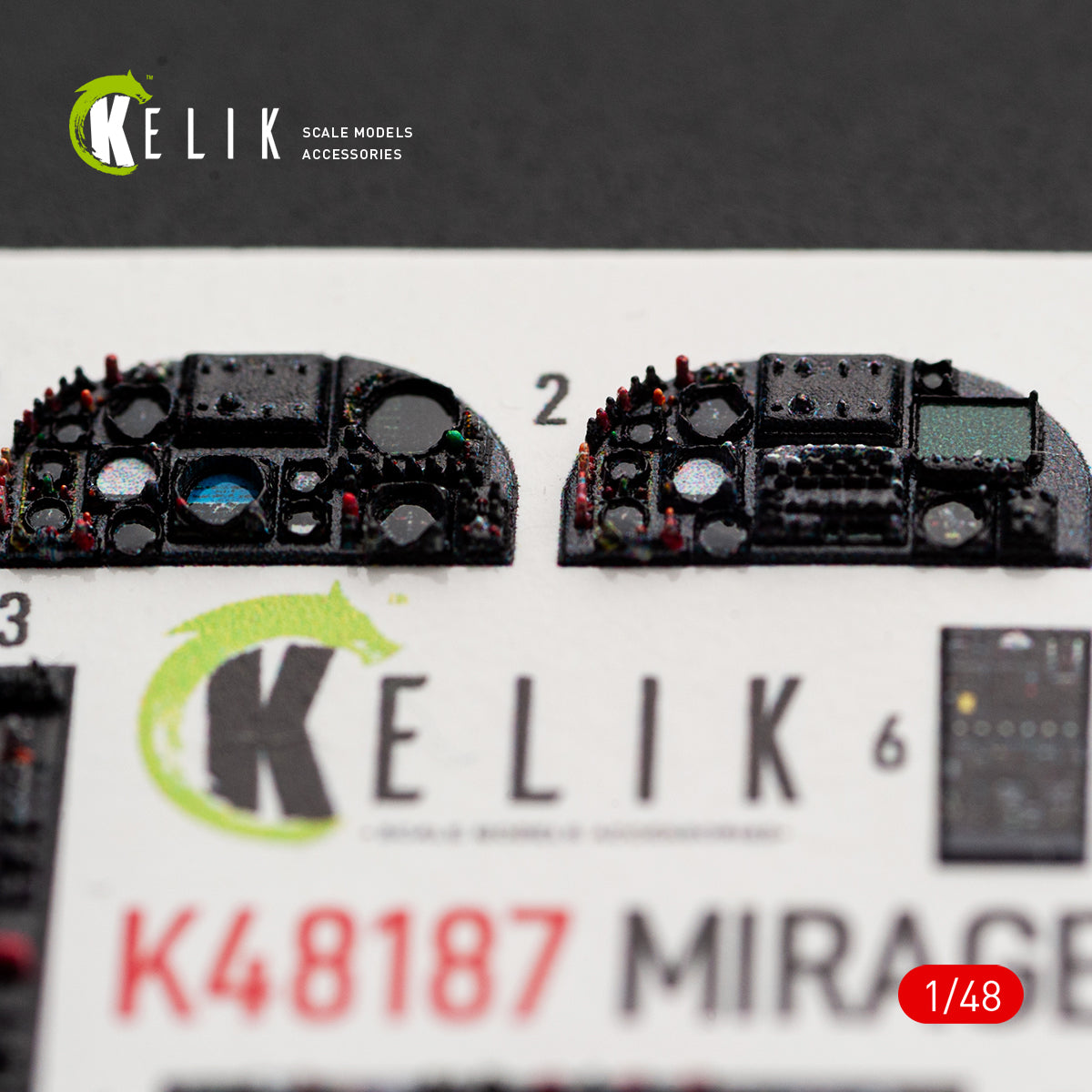 KELIK K48187 Mirage F1C/CR - interior 3D decals for Italeri kit 1/48 – Bild 3