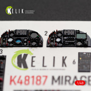 KELIK K48187 Mirage F1C/CR - interior 3D decals for Italeri kit 1/48 – Bild 3
