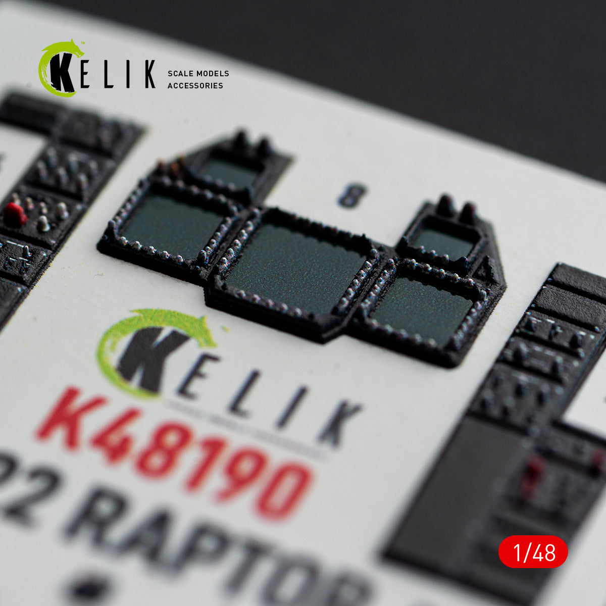 KELIK K48190 F-22 Raptor - interior 3D decals for Hasegawa kit 1/48 – Bild 3