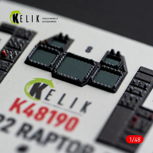 KELIK K48190 F-22 Raptor - interior 3D decals for Hasegawa kit 1/48 – Bild 3