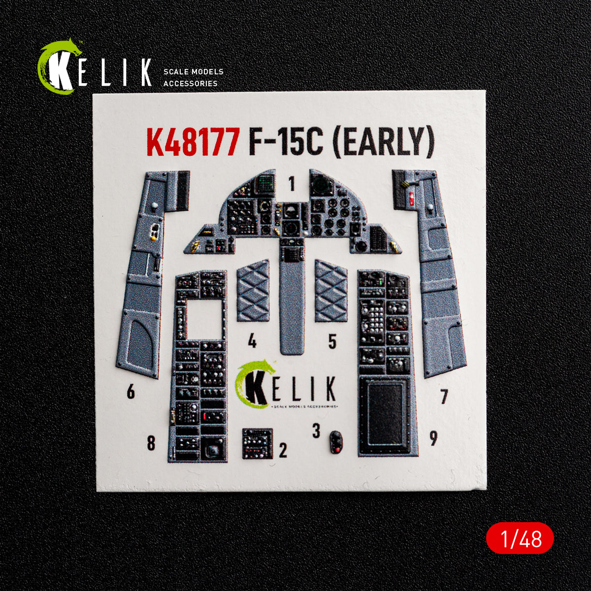 KELIK K48177 F-15C (Early) - interior 3D decals for Hasegawa kit 1/48 – zdjęcie 8
