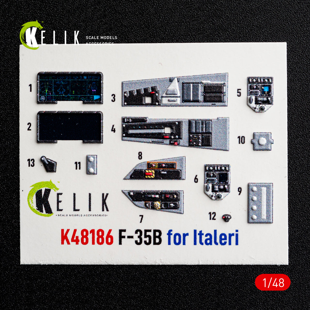 KELIK K48186 F-358 - interior 3D decals for Italeri kit 1/48 – imagen 4