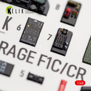 KELIK K48187 Mirage F1C/CR - interior 3D decals for Italeri kit 1/48 – Bild 4