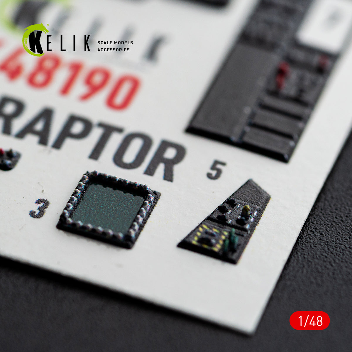 KELIK K48190 F-22 Raptor - interior 3D decals for Hasegawa kit 1/48 – Bild 4