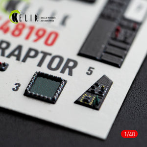 KELIK K48190 F-22 Raptor - interior 3D decals for Hasegawa kit 1/48 – Bild 4