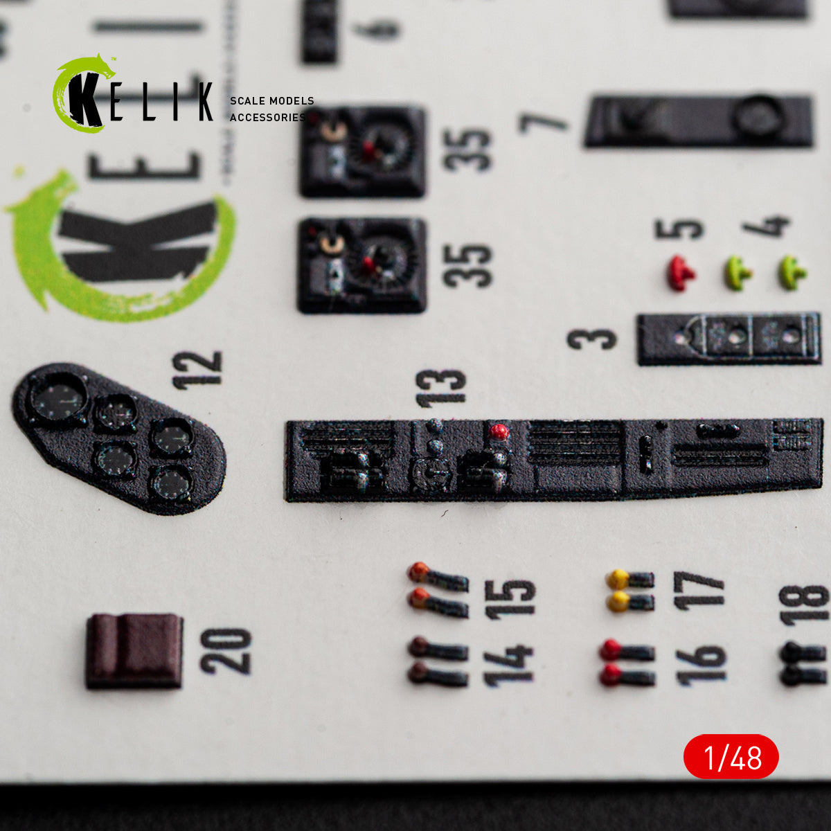 KELIK K48192 He-111 H-20 - interior 3D decals for ICM kit 1/48 – Bild 4