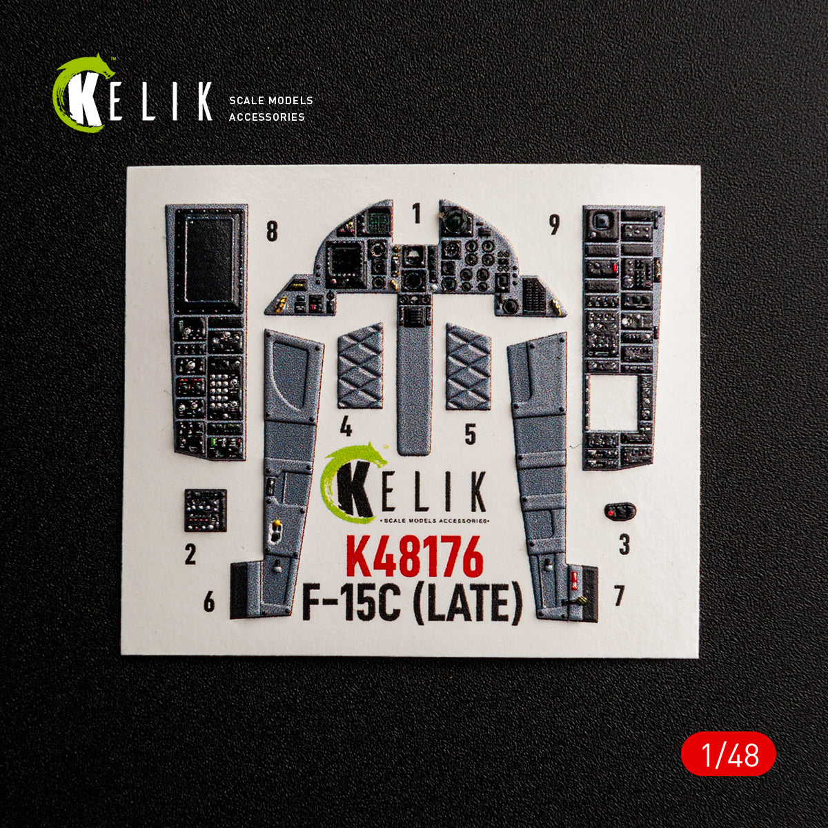 KELIK K48176 F-15C (Late) - interior 3D decals for Hasegawa kit 1/48 – zdjęcie 7