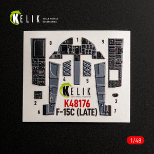 KELIK K48176 F-15C (Late) - interior 3D decals for Hasegawa kit 1/48 – zdjęcie 7