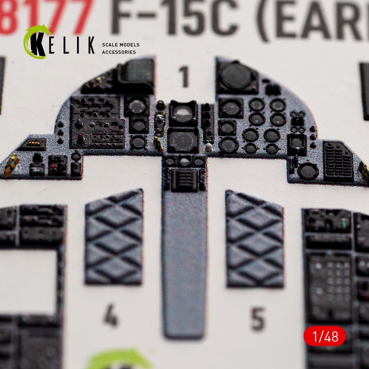 KELIK K48177 F-15C (Early) - interior 3D decals for Hasegawa kit 1/48 – zdjęcie 7