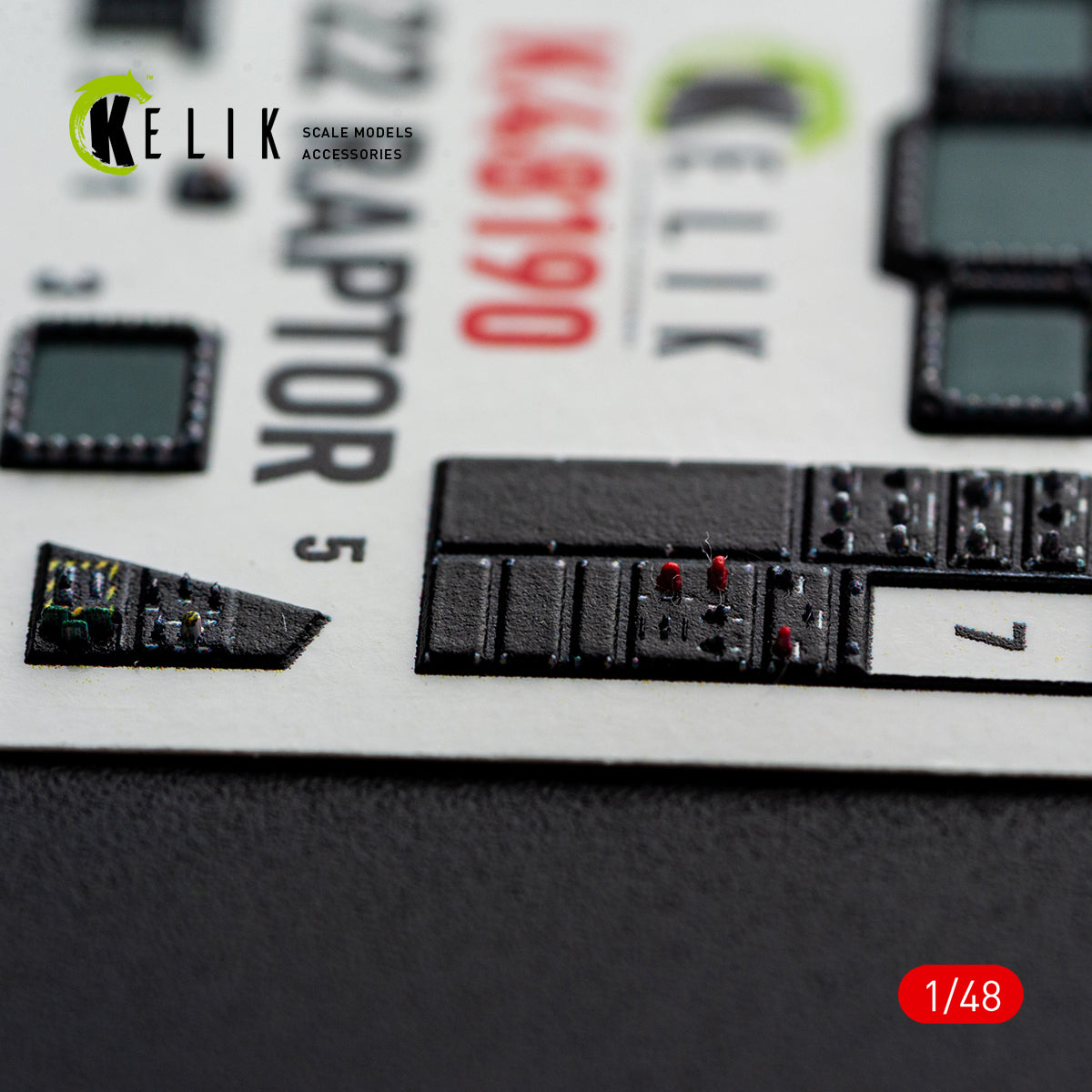 KELIK K48190 F-22 Raptor - interior 3D decals for Hasegawa kit 1/48 – Bild 5