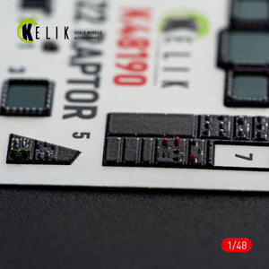 KELIK K48190 F-22 Raptor - interior 3D decals for Hasegawa kit 1/48 – Bild 5