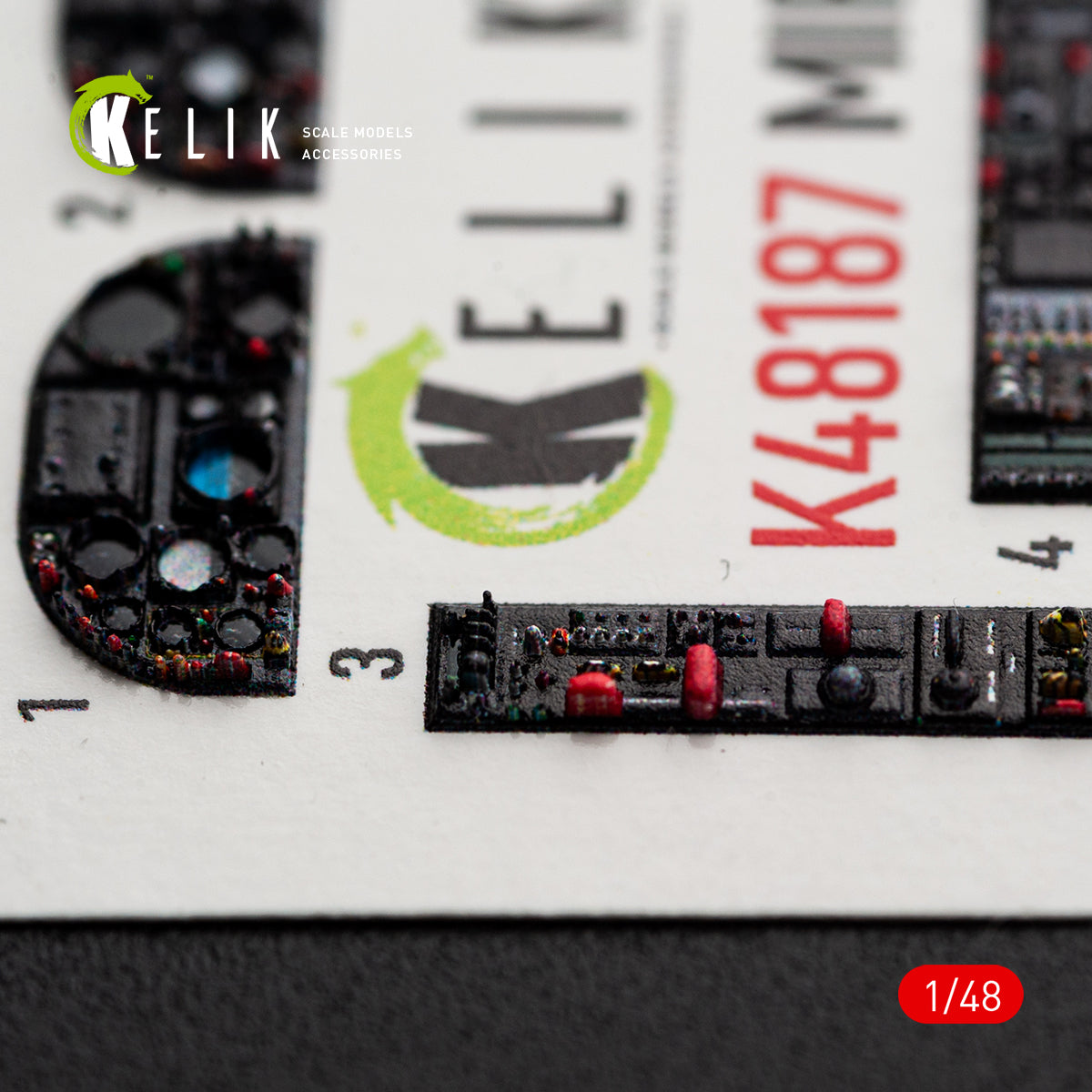 KELIK K48187 Mirage F1C/CR - interior 3D decals for Italeri kit 1/48 – Bild 6
