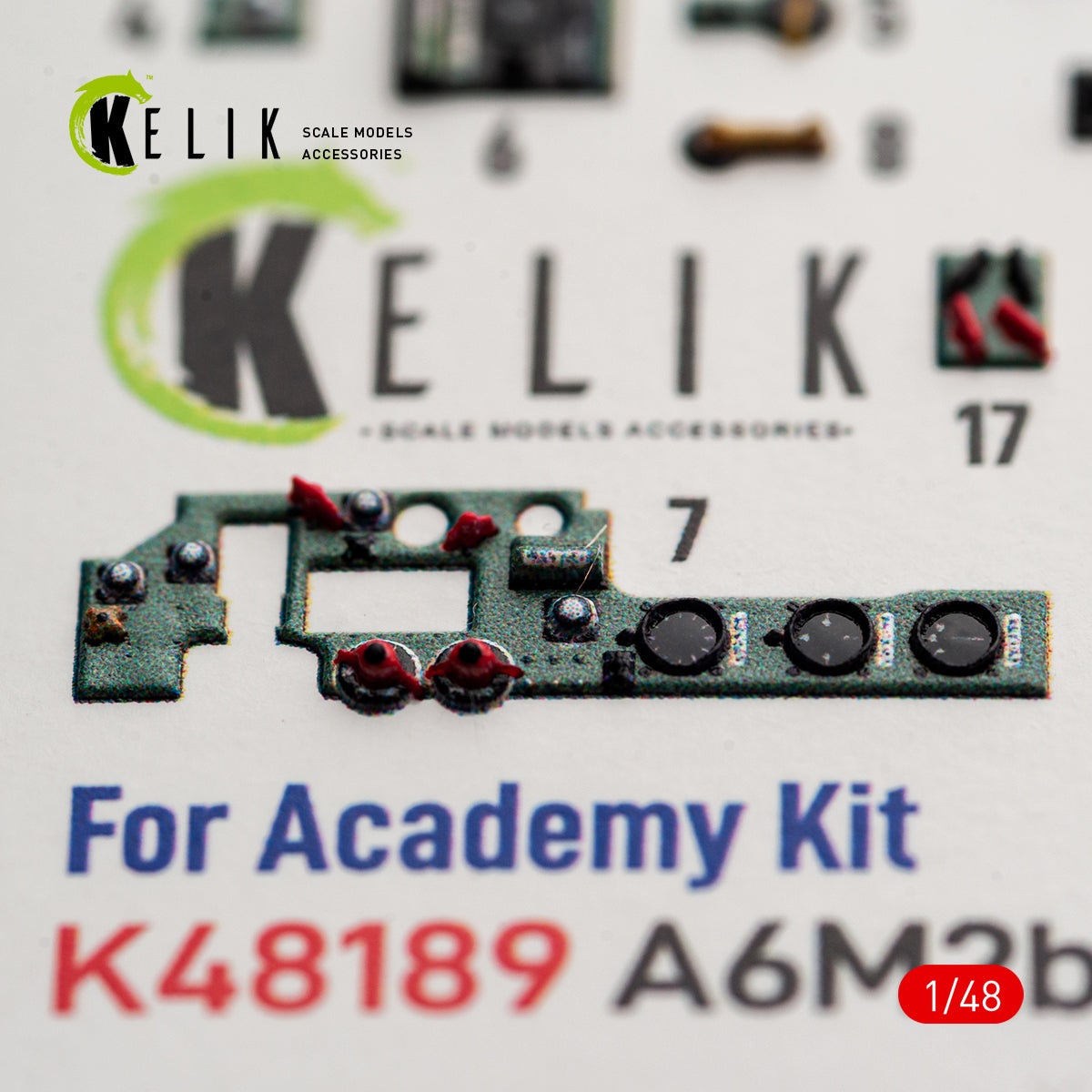 KELIK K48189 A6M2b Zero - interior 3D decals for Academy kit 1/48 – imagen 6