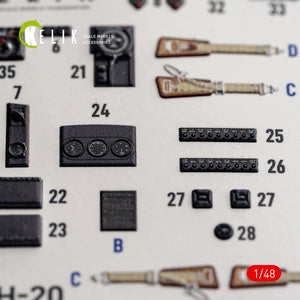 KELIK K48192 He-111 H-20 - interior 3D decals for ICM kit 1/48 – Bild 6