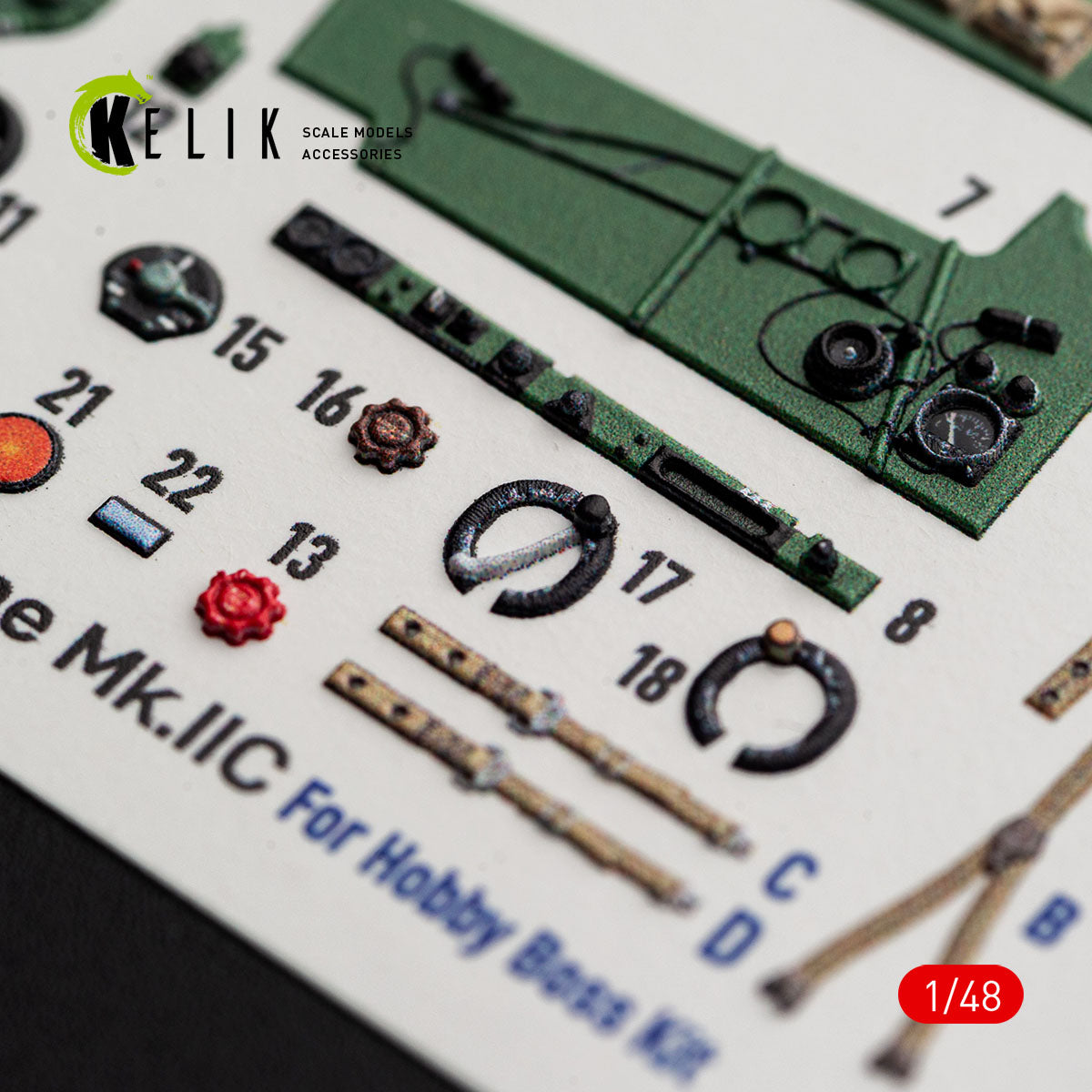 KELIK K48173 Hurricane Mk.IIC - interior 3D decals for HobbyBoss kit 1/48 – Bild 7