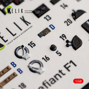KELIK K48184 Defiant Fi - interior 3D decals for Trumpeter kit 1/48 – Bild 2