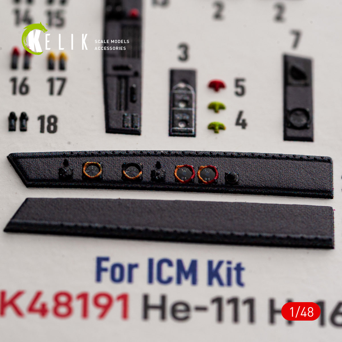 KELIK K48191 He-111 H-16 - interior 3D decals for ICM kit 1/48 – image 7