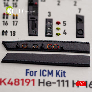 KELIK K48191 He-111 H-16 - interior 3D decals for ICM kit 1/48 – image 7