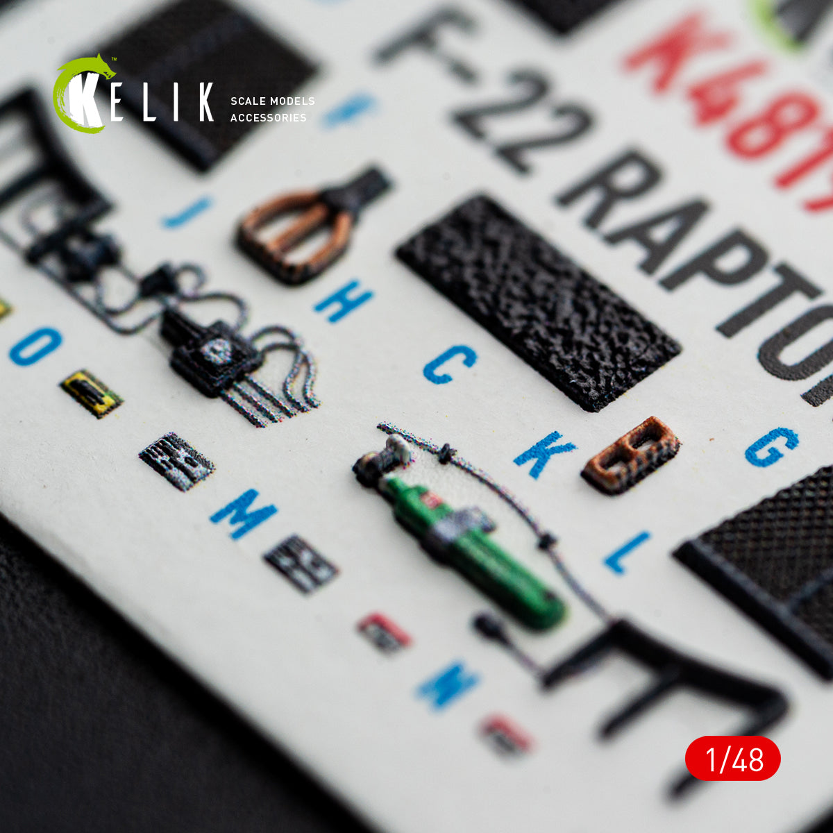KELIK K48190 F-22 Raptor - interior 3D decals for Hasegawa kit 1/48 – Bild 9