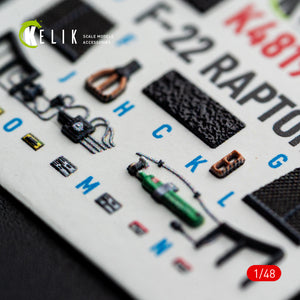 KELIK K48190 F-22 Raptor - interior 3D decals for Hasegawa kit 1/48 – Bild 9