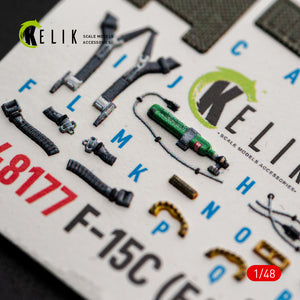 KELIK K48177 F-15C (Early) - interior 3D decals for Hasegawa kit 1/48 – zdjęcie 2