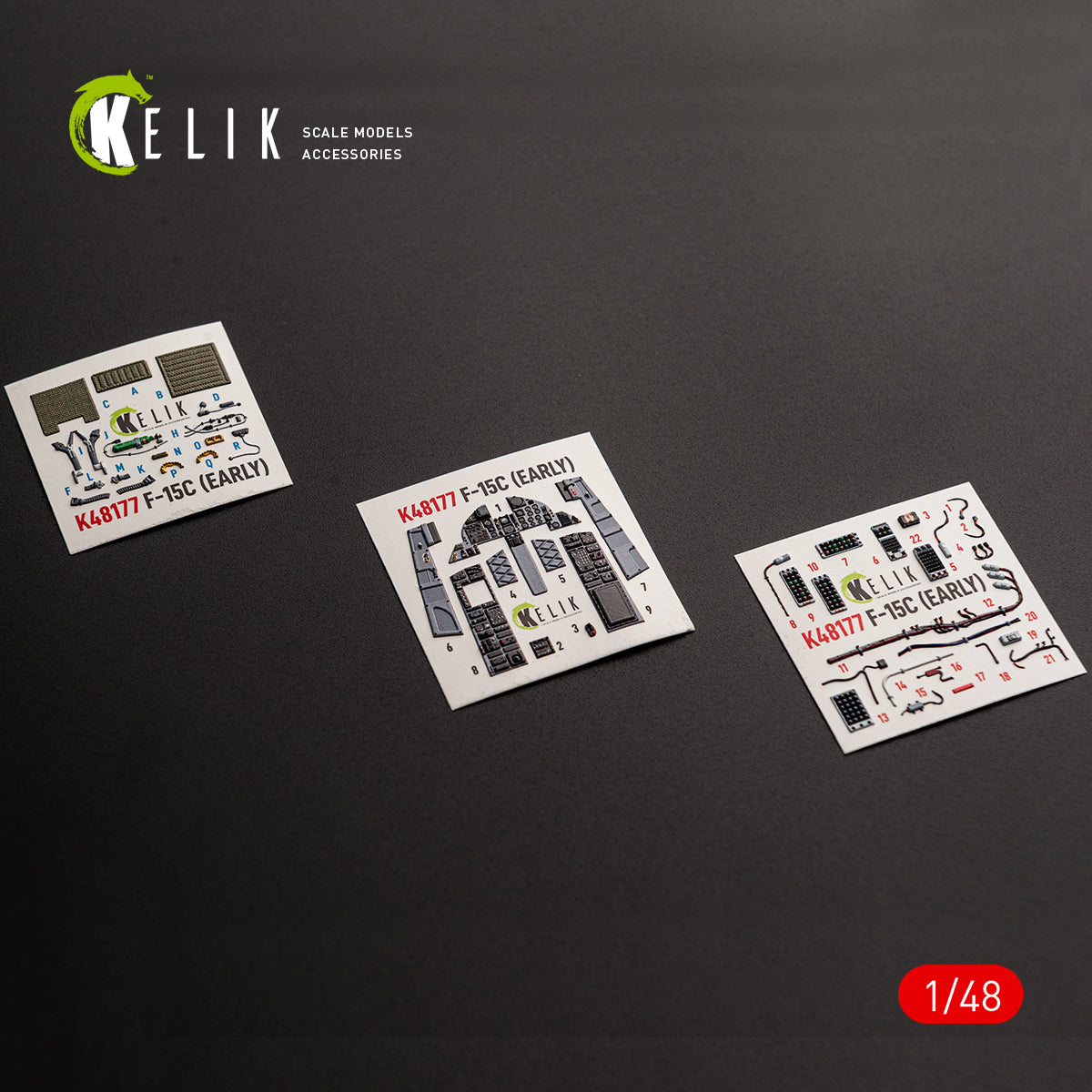 KELIK K48177 F-15C (Early) - interior 3D decals for Hasegawa kit 1/48 – zdjęcie 14