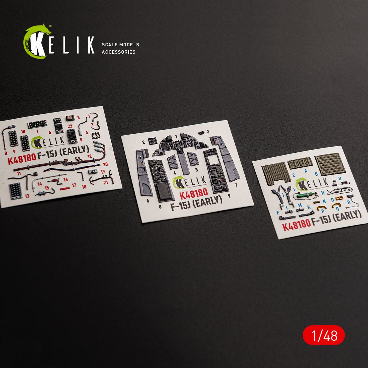 KELIK K48180 F-151 (Early) - interior 3D decals for Hasegawa kit 1/48