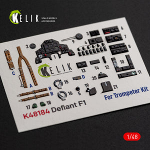 KELIK K48184 Defiant Fi - interior 3D decals for Trumpeter kit 1/48 – Bild 8