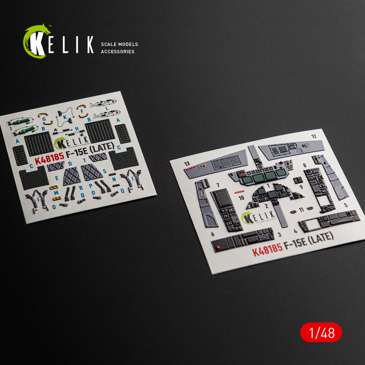 KELIK 48185 F-15E (Late) - interior 3D decals for Hasegawa kit 1/48