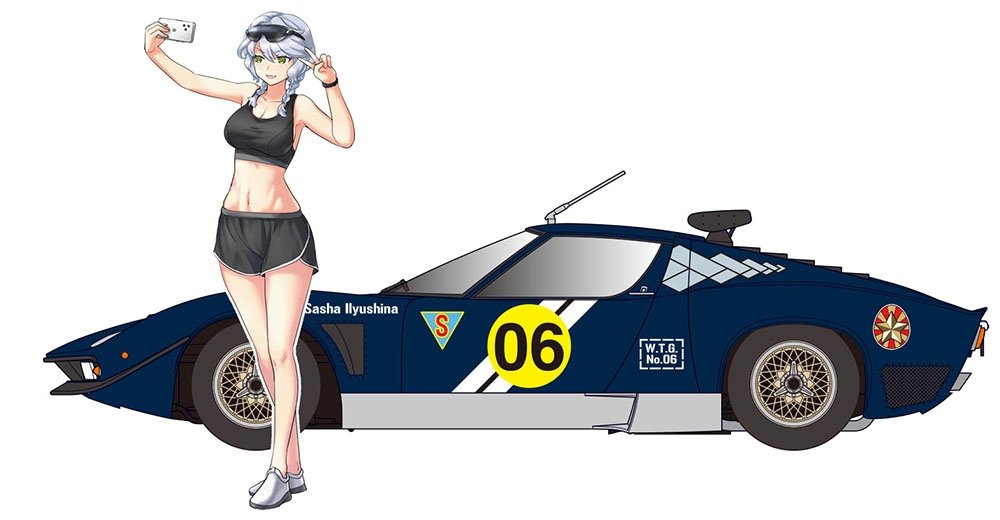 Hasegawa SP556 Wild Egg Girls Lamborghini Jota SVR &amp;quot;Sasha Ilyushina&amp;quot; w/Figure 1/24 – immagine 6