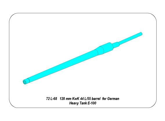 Aber 72L-68 128mm KwK 44 L/65 barrel for German E-100 Super Heavy Tank 1/72 – imagen 7