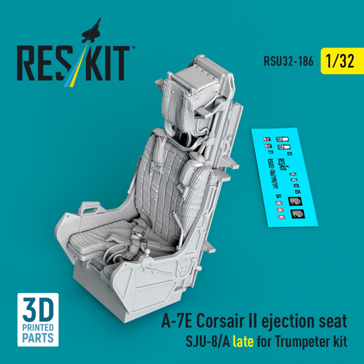 RESKIT RSU32-0186 A-7E Corsair II ejection seat SJU-8/A late for Trumpeter kit (3D Printed) 1/32