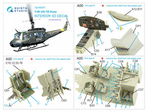 Quinta Studio QD48267 UH-1D 3D-Printed coloured Interior on decal paper (KittyHawk) 1/48 – imagen 2