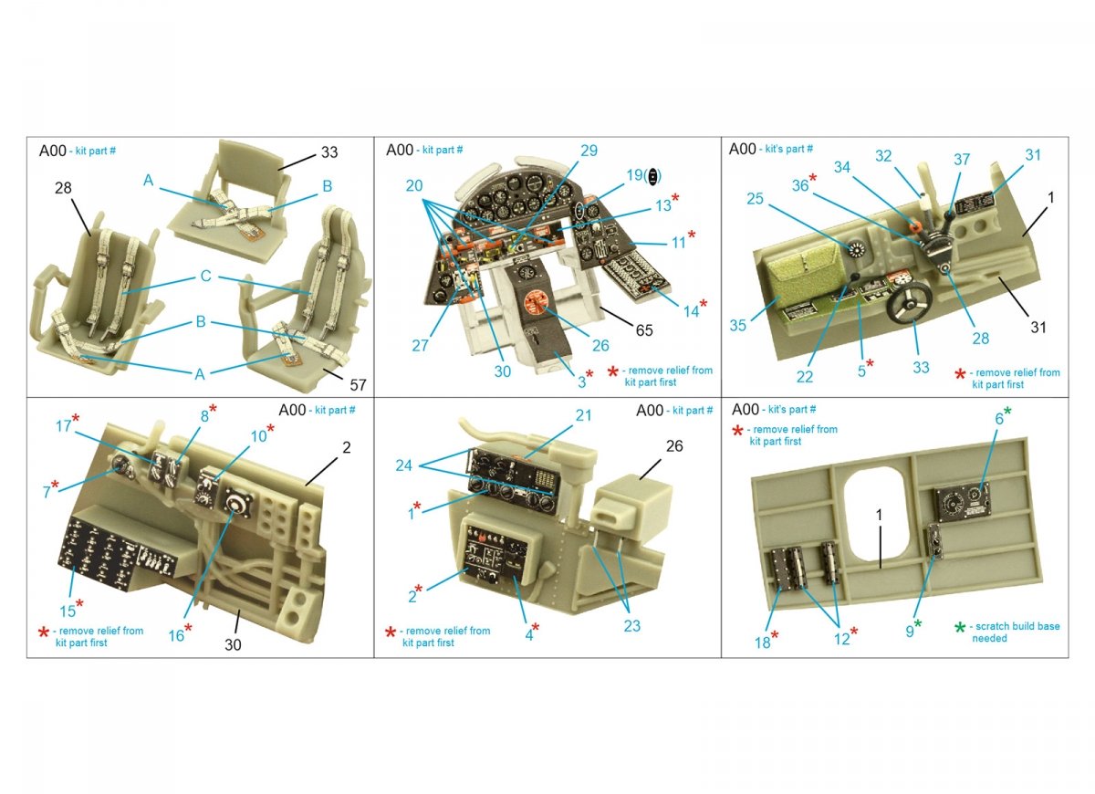 Quinta Studio QD48359 TBF-1 Avenger 3D-Printed &amp;amp; coloured Interior on decal paper (Academy) 1/48 – zdjęcie 2