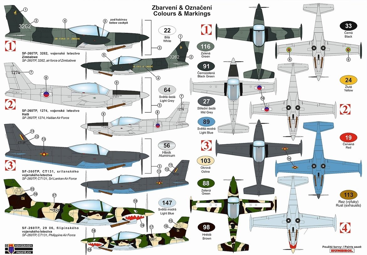 Kovozavody Prostejov KPM0214 SIAI SF-260TP Light Attacker 1/72 – zdjęcie 2