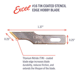 Excel Hobby Tools 20416 No.16 Titanium Nitride Coated Stencil Edge Blade (5 pcs) – imagen 3