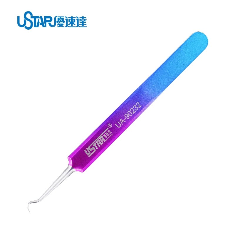 Pince à épiler colorée U-Star UA-90232 - Forme en S 