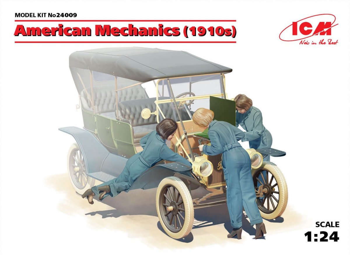 ICM 24009 Mécaniciens américains (années 1910) (3 figurines) (1/24)