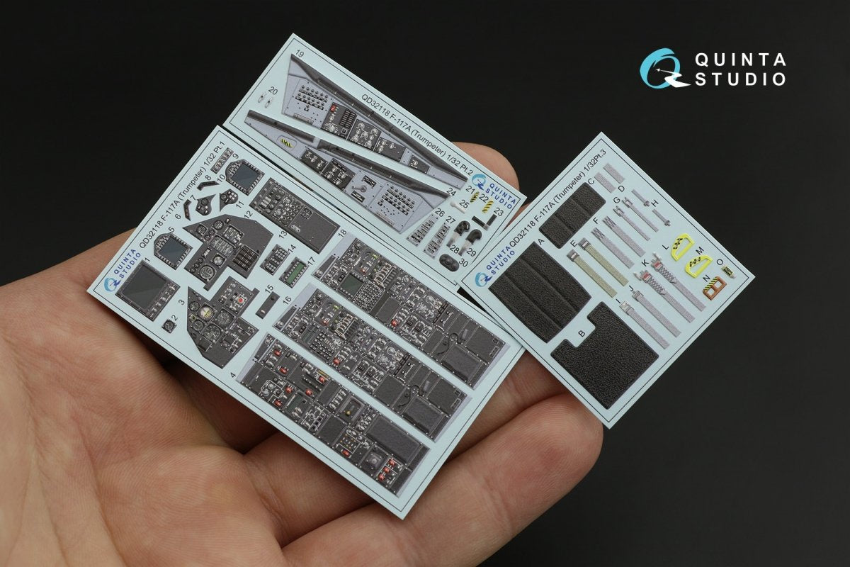 Quinta Studio QD32118 F-117A 3D-Printed &amp;amp; coloured Interior on decal paper (Trumpeter) 1/32 – immagine 9