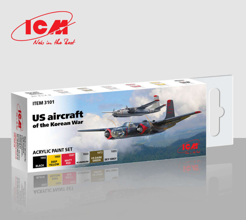 ICM 3101 US Aircraft of the Korean War Acrylic Paint Set – immagine 2